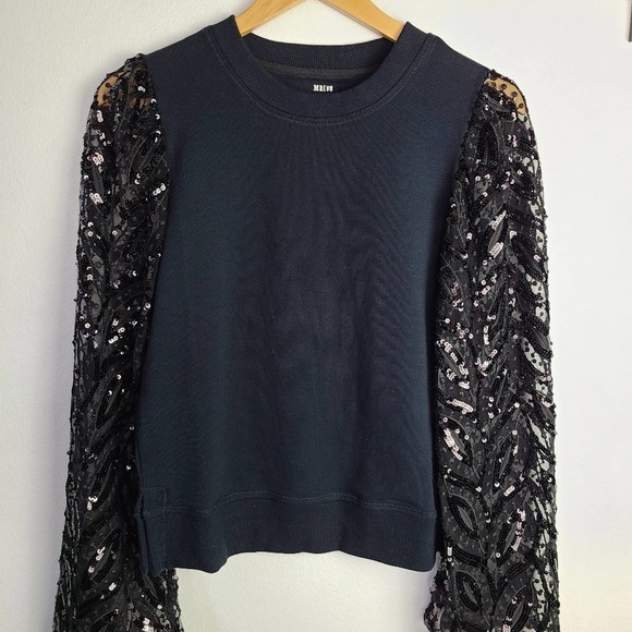 NWT | MAEVE | TASHA LACE SLEEVED SWEATSHIRT | SIZE XXS - Picture 4 of 14